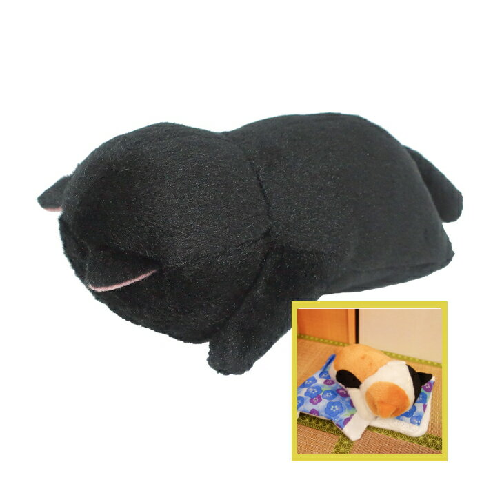 樂天商城 - 【ぼうみたいなねこ】 ぬいぐるみ うつぶせ くろぼう（Black）JAN/4990795043848