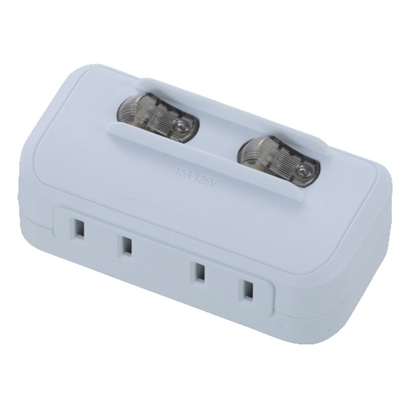 【売れ筋】スイッチ付き節電タップ 2個口(差込口) HS-A1758W LED個別スイッチ付き オーム電機 OHM JAN：4971275017580