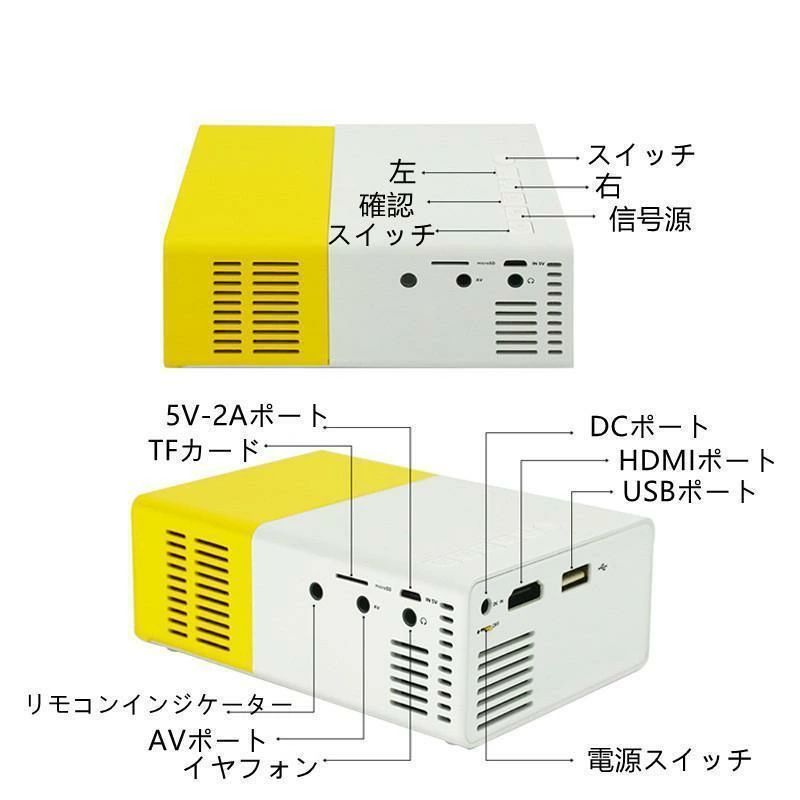 nico parkのプロジェクター 小型 高画質 Led投影機 家庭用Min Projector Led光源、軽便携帯式、ホームシアター パソコ ン など接 タブレット スマホ｜アングル2