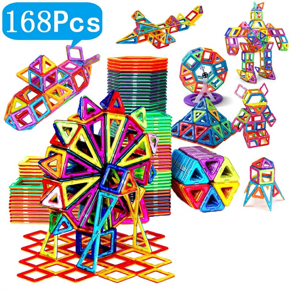 乐天商城 - グネットブロック 168PCS クラシック磁石玩具 マグビルド フラワーロック 磁石おもちゃ ブロックラボ ブロック 知育 DIY 知育玩具 マグネット 誕生日 プレゼント クリスマス 贈り物
