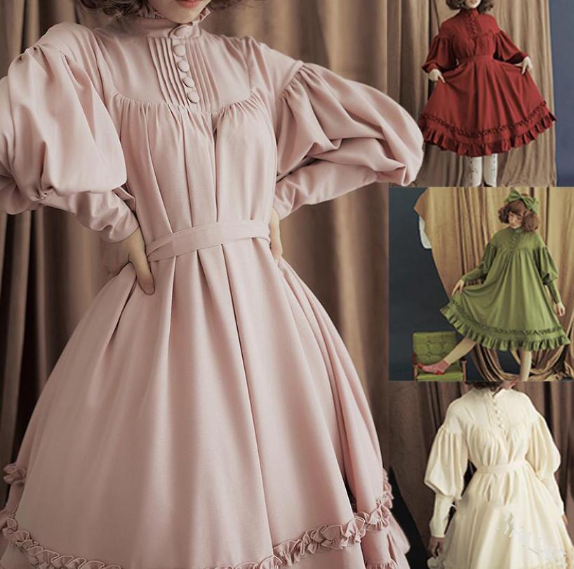 乐天商城 - 日系ワンピース 学院風洋服5色メイドドレス5色レディースドレス イベント かわいいフリル欧米宮廷風かわいい風リボン通学 姫系 イベント 学院風洋服5色メイドドレス5色レディースドレス