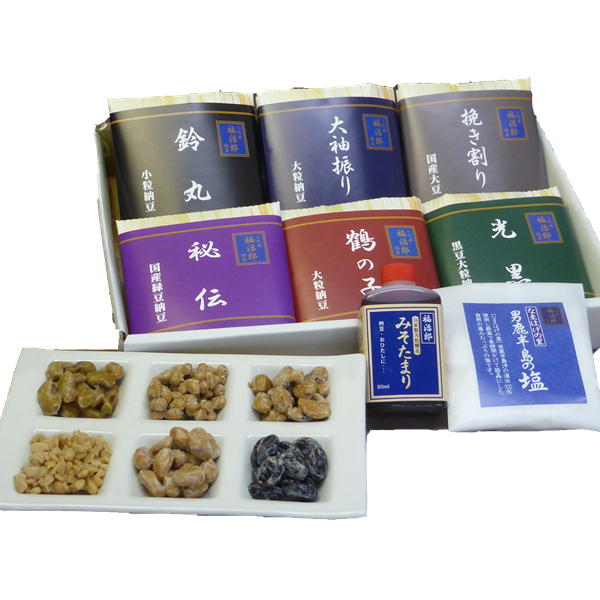 高級 納豆 【菊】納豆6種 12食 詰合せ 二代目 福治郎 みそたまり 納豆専用塩入り 鶴の子 ひきわり そのまま 納豆 人…