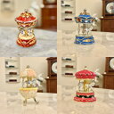 【誕生日・記念日の贈り物に】ピューターオルゴール メリーゴーランド|4デザインから選べる|曲目:カノン/星に願いを/メモリー|18弁|かわいい ギフト プレゼント インテリア メルヘン調【ニデック製】