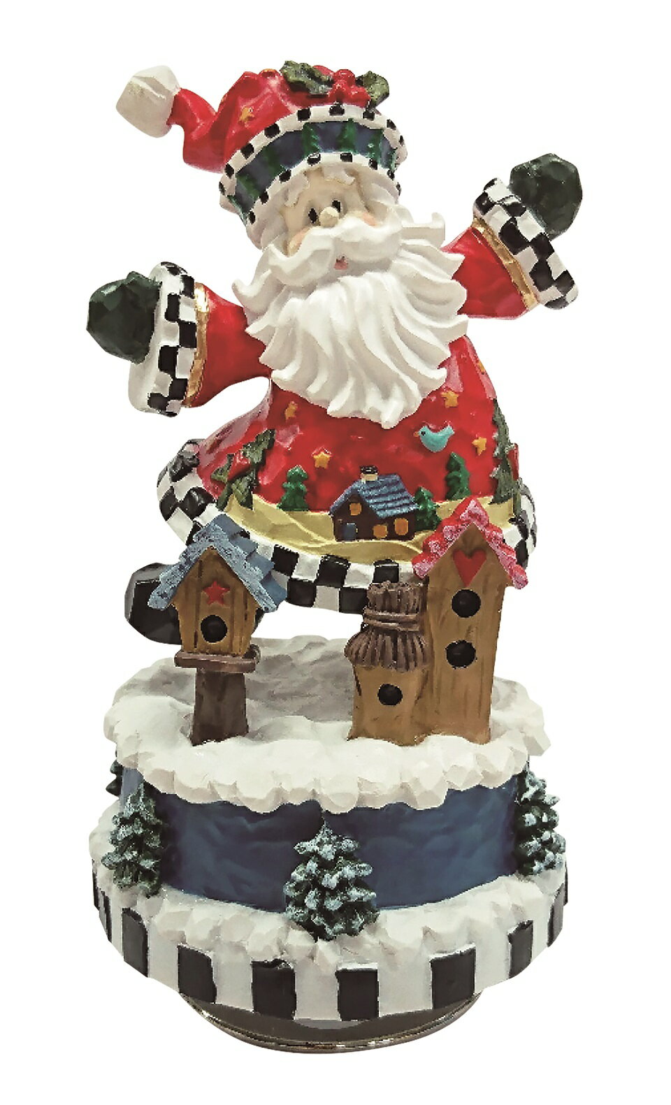 レジン製 クリスマス 回転 オルゴール サンタ 12月 冬 誕生日 X'mas プレゼント 可愛い かわいい ギフト インテリア おしゃれ 記念 女性 オルゴール ニデック Nidec 小学生 中学生 子供 キッズ オーナメント
