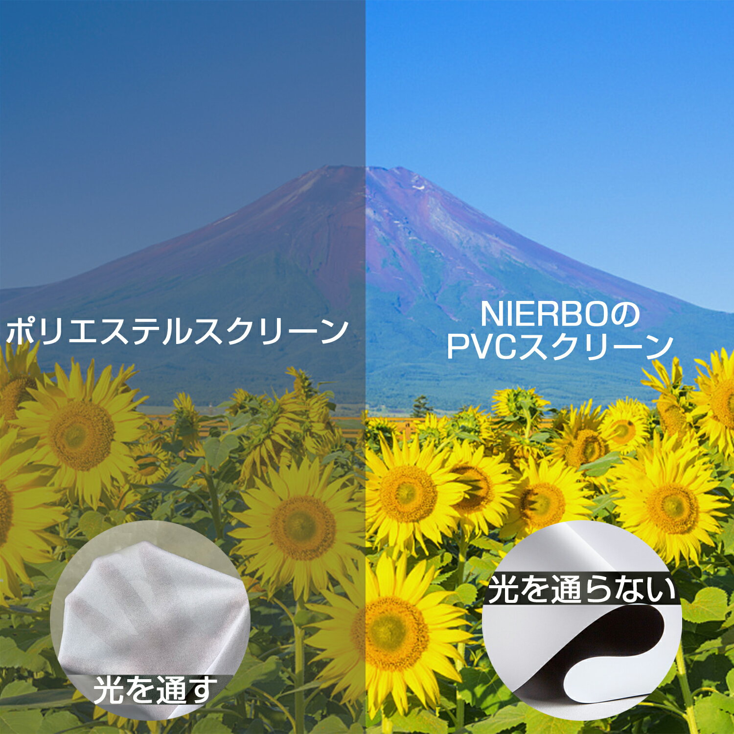 送料無料72インチプロジェクタースクリーンNIERBO新しいアップグレード版シワなし(取り付けのツール付き)サイズ16:9ローリング式持ち運びホームシアタースクリーン軽便投影用会議教室屋外屋内用映画スクリーン(72インチ)