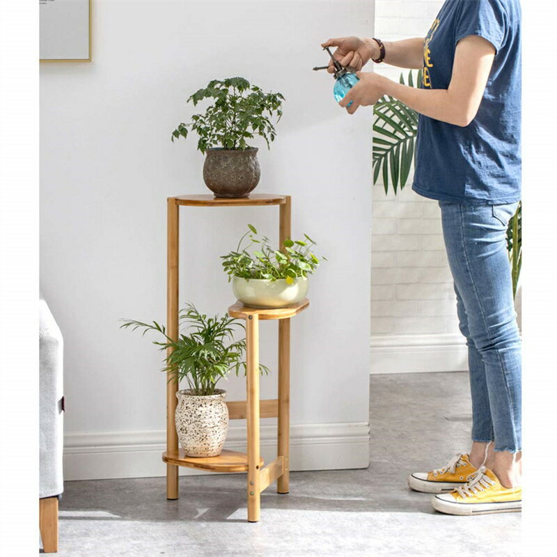 フラワースタンド 3段 花台 竹製 鉢スタンド 植木鉢 スタンド 室内 屋外 おしゃれ お花 観葉植物 花瓶 置き台 立体感 フラワーラック