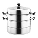 蒸鍋 蒸しもの鍋 蒸し鍋 せいろ セット 満菜 二段 三段 蒸し器 深型 鍋蓋付 NEW ステンレス 樹脂加工 ガス火・IH対応 各種熱源対応 3種類サイズ お...