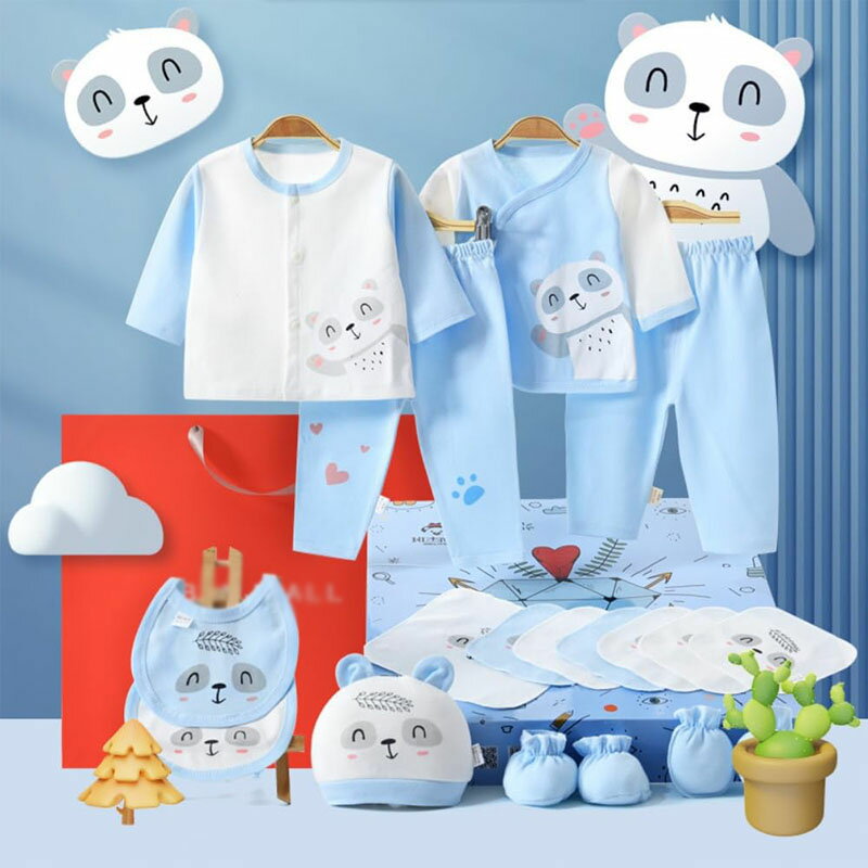 ベビー服 出産祝い 新生児服 肌着 18点セット ベビーギフトセット ベビー用品 出産準備 女の子 男の子 プレゼント ベビー帽子 手袋 靴下 よだれ掛け ハンカチ プレゼント天然綿100% 柔らかい ギフトボックス付き 0~12ヶ月 赤ちゃん 新生児 出産ギフト お祝い 赤ちゃんグッズ