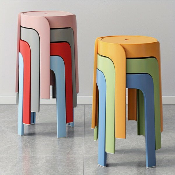 【無料送料】納に便利な4脚セットのスタッキングチェア＆スツール、200kg耐荷重対応、ゲスト用、屋外イベントに最適、プラスチック製