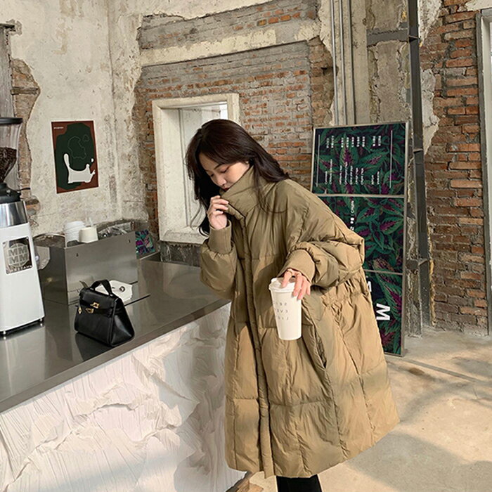 女性の冬ミッドレングスルーズフィットダウンコットンコート韓国スタイル肥厚暖かいコットンコート香港スタイルジャケット 【送料無料】