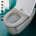豪華な厚みのあるトイレカバー、家庭用防水厚みのあるトイレカバー、選べる4色 シャ、オールシーズンユニバーサル、ハンドル付きトイレマット、便座カバー、トイレマット...