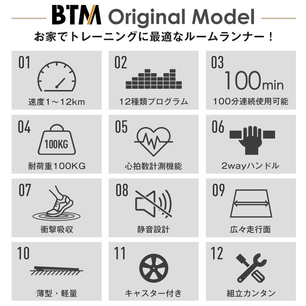 電動ランニングマシン ルームランナー MAX12km/h フィットネスマシーン 心拍数計測...