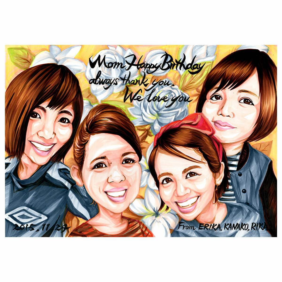 21新作 似顔絵 プレゼント 送料無料 誕生日のお祝い リアルプレミアタッチ カップル 彼氏 彼女 妻 夫 子供 家族 父 母 両親 色紙 ポエム 大切な日にリアルでオシャレな飾れる似顔絵 毎回完売 Dekmantel Com