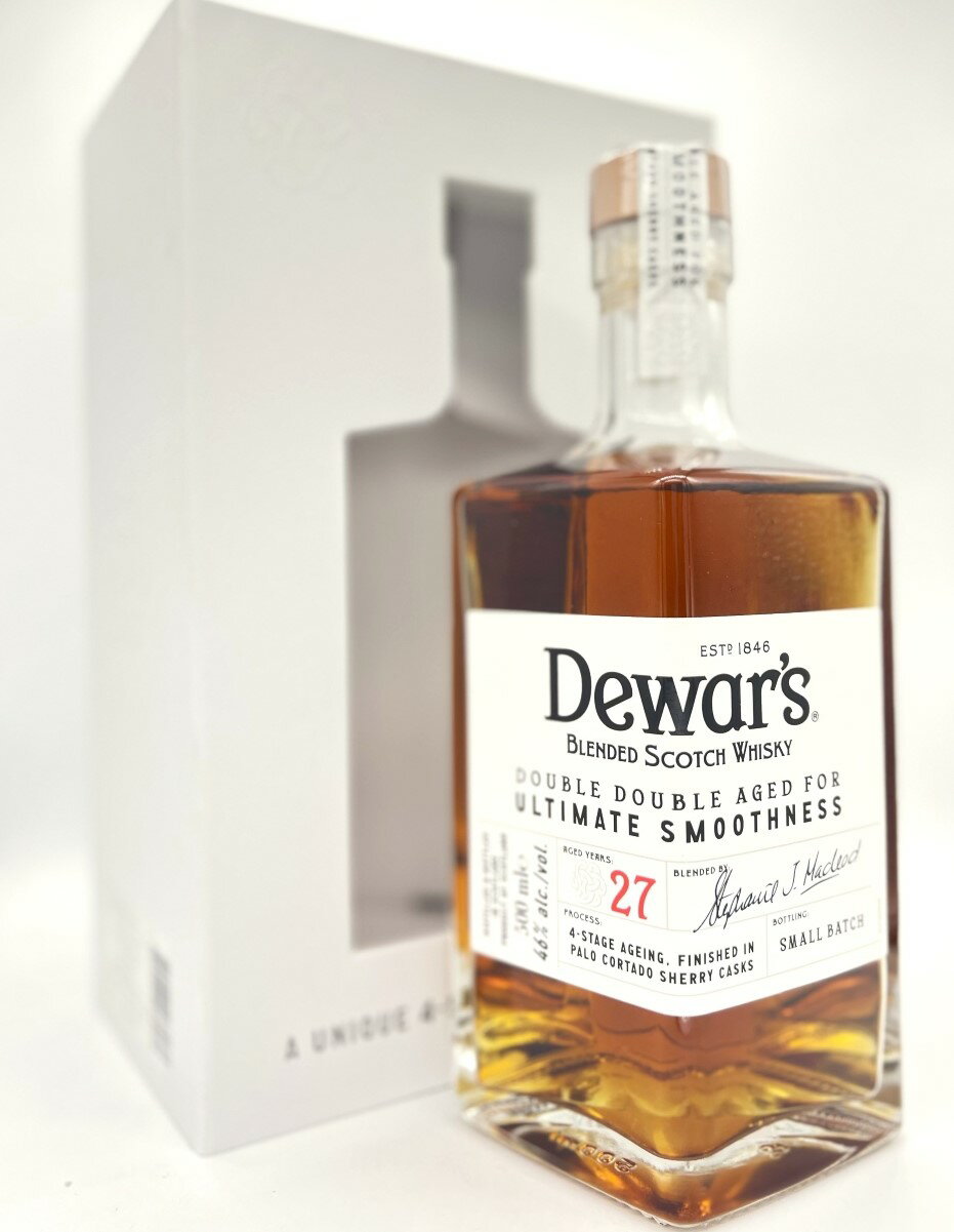 デュワーズ27年ダブルダブル500ml / 46 デュワーズ Dewar 039 s 27年熟成 スコッチウイスキー パロコルタド シェリー樽熟成 限定品 スモールバッチ製法 アバフェルディ クライゲラキ オルトモア マクダフ グレンデュベロン