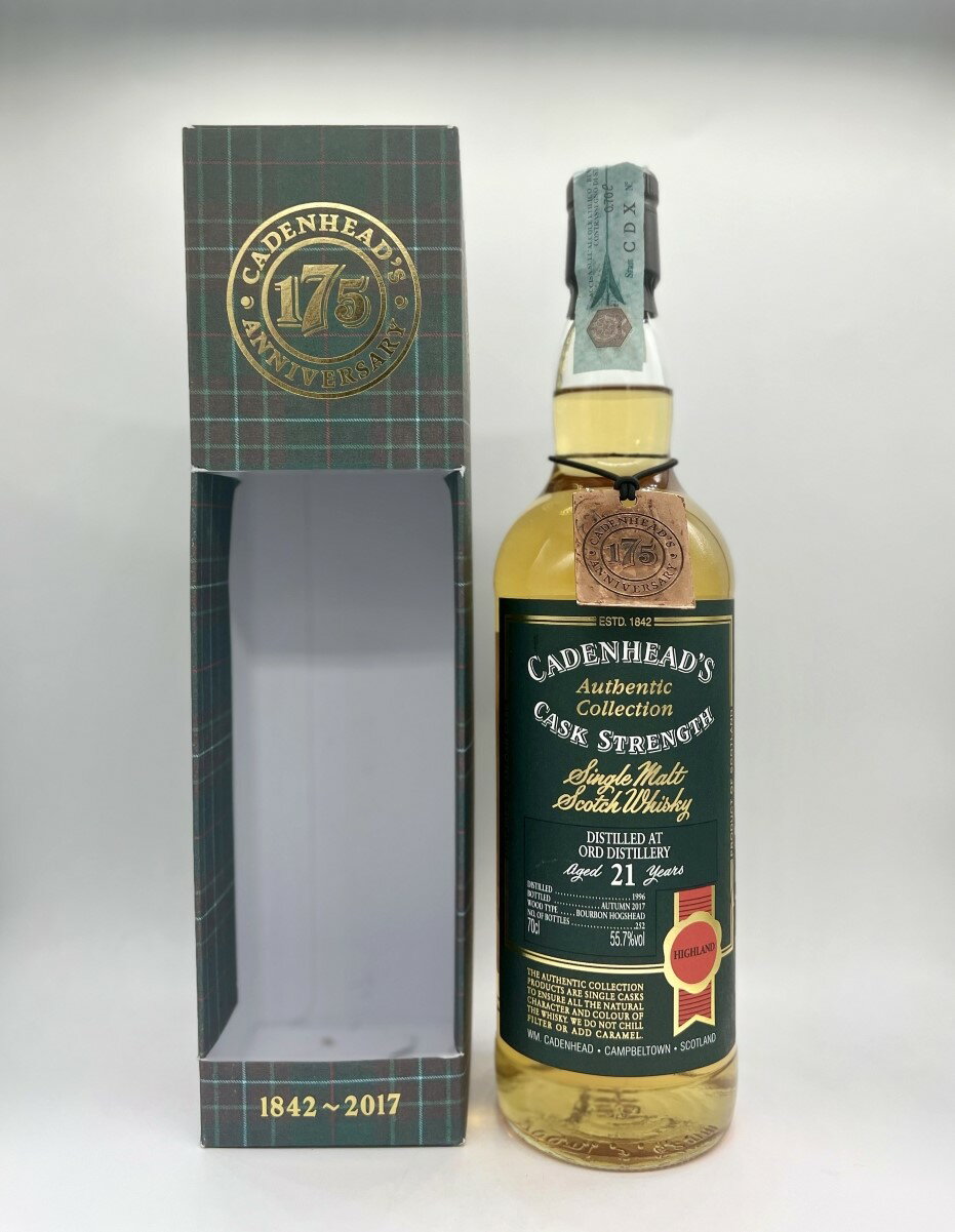 グレンオード 1996 21年 Cadenhead's Authentic Collection 175th anniversary 700ml/55.7% ケイデンヘッド ウイスキー スコッチ ウィスキー オールドボトル レア シングルカスク 1996年 ハイランド ボトラーズ オーセンティック コレクション スコッチウイスキーハイボール