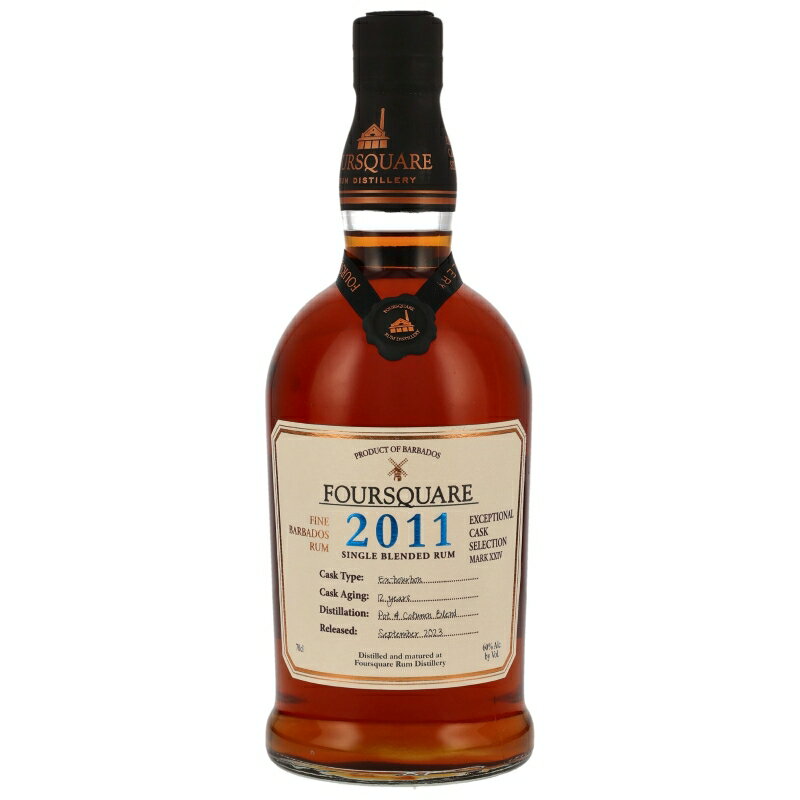 フォースクエア12年 2011 - 2023700ml / 60%フォースクエア シングルブレンデッドラム ラム ドゥーリーズ バルバドス フォースクエア蒸留所