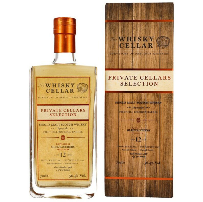 グレントファース12年【2011】1stフィルバーボンバレルザ・ウイスキーセラー700ml / 56.4%グレントファース 12年 The Whisky Cellar シングルモルト バーボンバレル シングルカスク 希少 限定 ウイスキー 日本では流通されていないThe Whisky Cellarからリリースされたグレントファース12年バーボンバレル熟成 スコットランド・エディンバラ発のボトラーズブランド The Whisky Cellar は、元モリソン＆マッカイのキース・ボニントン氏が2016年に設立。「年数やヴィンテージ、地域、樽種に縛られず、心から愛するウイスキーだけをボトリングする」という哲学を掲げ、個性豊かなシングルモルトをリリースしています。今回ご紹介するのは、グレントファース 2011年蒸留・2023年ボトリングの12年熟成シングルモルト。香り：バーレーシュガー、クリーミーなモルト、レモンゼスト、熟した洋梨、スパイシーなオーク、塩バターをのせたブリオッシュ。味わい：フレッシュでフルーティ、モルトの甘みとスパイスがバランス良く、軽い塩味がアクセント。フィニッシュ：中程度、クリーンでややドライ、オークとフルーツが心地よく残る。 2