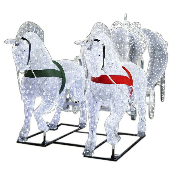 LEDクリスタルグロー 白馬の馬車 ACR-BAA-W 組立式 連結不可 グロー色付き 防雨仕様 24V 【要在庫確認】 ACR-BAA-W イルミネーション ...