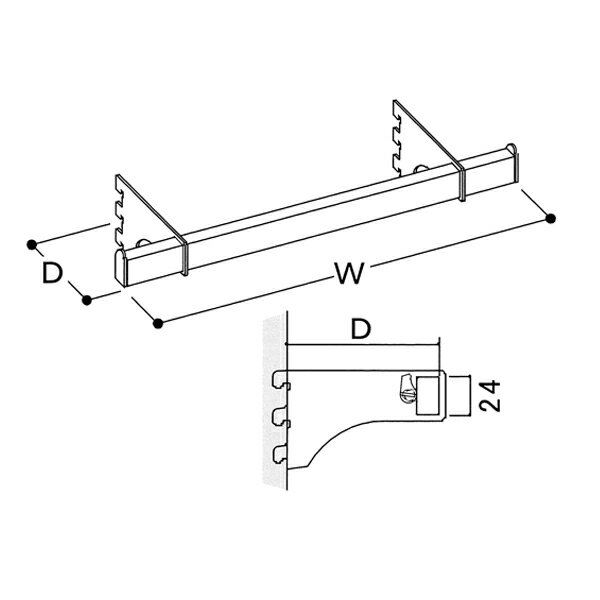 D24C ミニバー14×24用セット キャップ打込費別 76413 各社ゴンドラや什器に使える。　 (選べるメーカー)