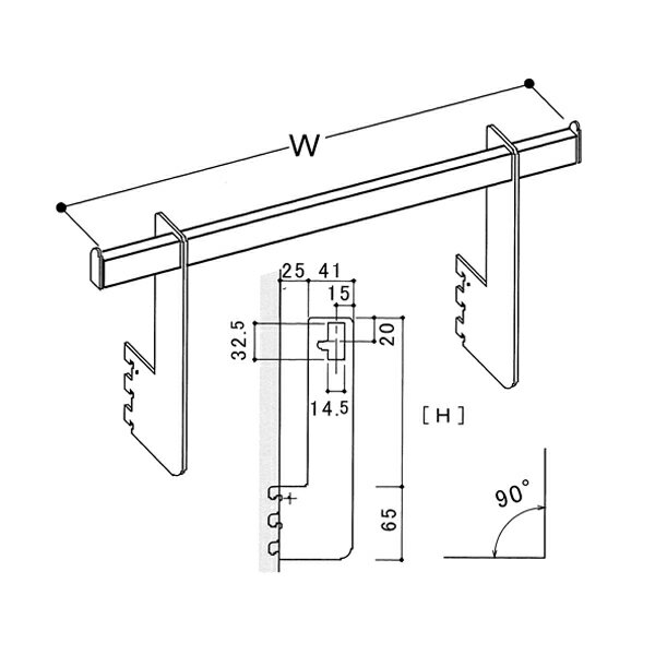 A32UB 角バー14×32用セット キャップ打込費別 77564 各社ゴンドラや什器に使える。　 (選べるメーカー)