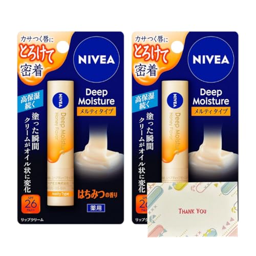 花王 ニベア ディープモイスチャーリップ メルティタイプ はちみつの香り 2.2g リップクリーム +Kunutonnオリジナルロゴ入りeおまけ付