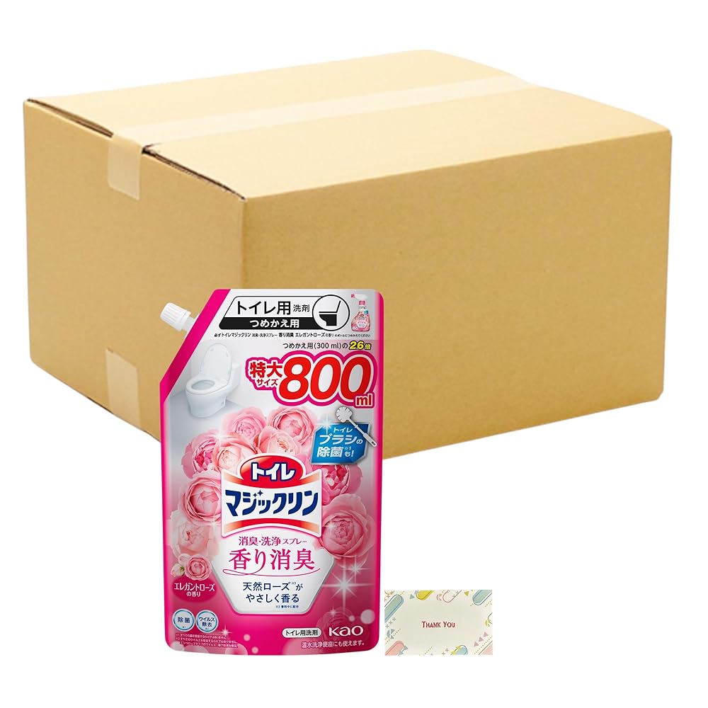 花王 トイレマジックリン消臭・洗浄スプレー 香り消臭 エレガントローズの香り つめかえ用 800ml + Kunutonnオリジナルロゴ入りe おまけ付