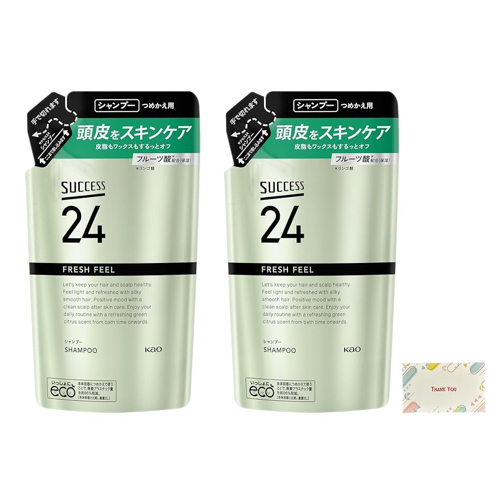 花王 サクセス24 フレッシュフィールシャンプー つめかえ用 320ml + Kunutonnオリジナルロゴ入りe おまけ付