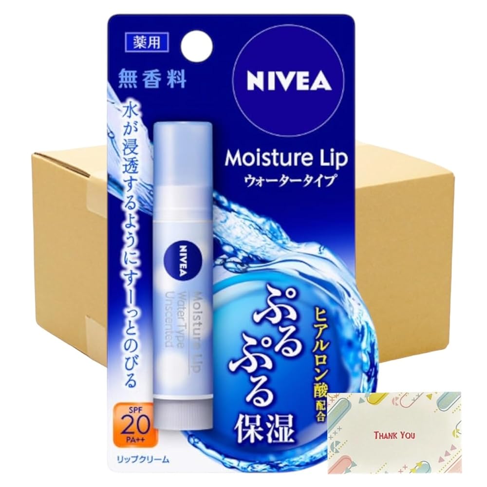 【まとめ買い 個セット】 ニベア モイスチャーリップ ウォータータイプ 無香料 3.5g + Kunutonnオリジナルロゴ入りeおまけ付