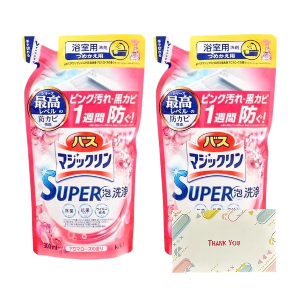 花王 バスマジックリン SUPER泡洗浄 アロマローズの香り 詰替 300ml スーパー泡洗浄 +Kunutonnオリジナルロゴ入りeおまけ付