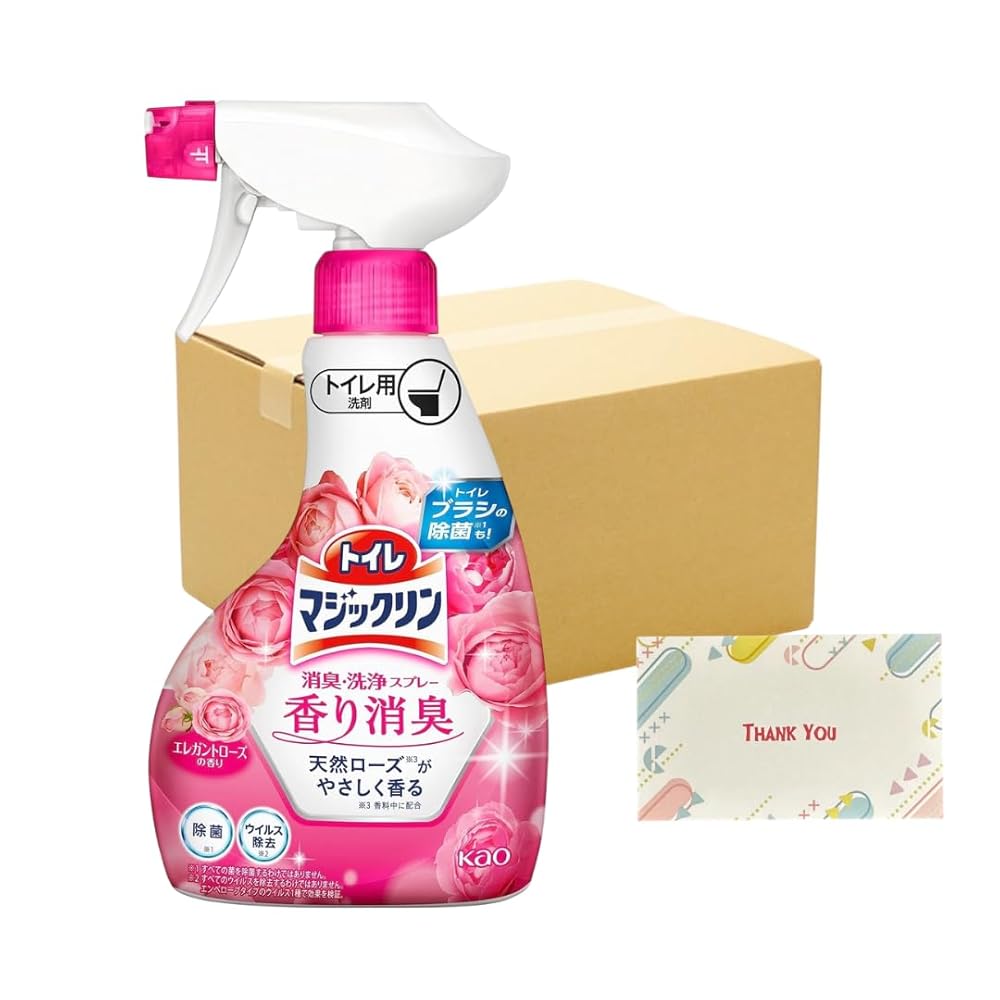 花王 トイレマジックリン 消臭・洗浄スプレー 香り消臭 エレガントローズの香り 本体 350ml 除菌 +Kunutonnオリジナルロゴ入りeおまけ付
