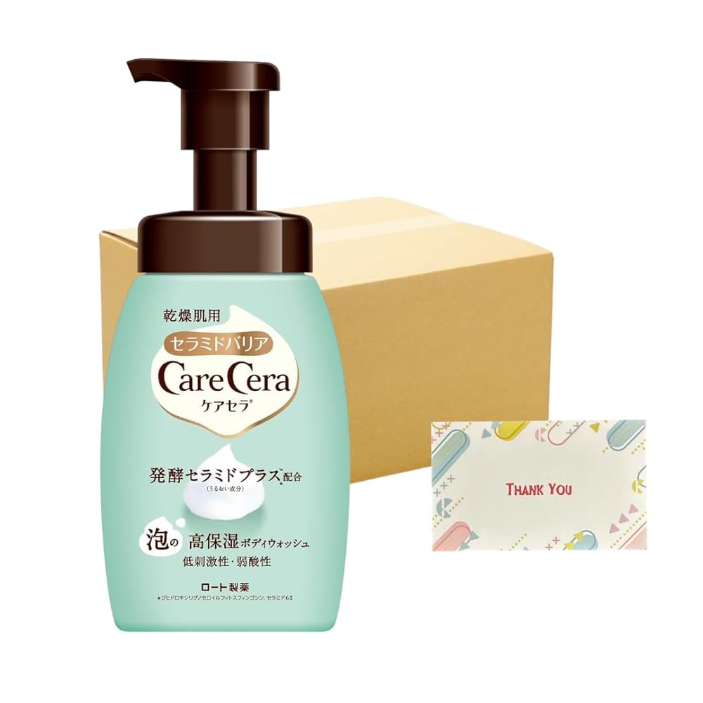 ロート製薬 ケアセラ 泡の高保湿ボディウォッシュ ピュアフローラル 450ml ボディソープ +Kunutonnオリジナルロゴ入りeおまけ付