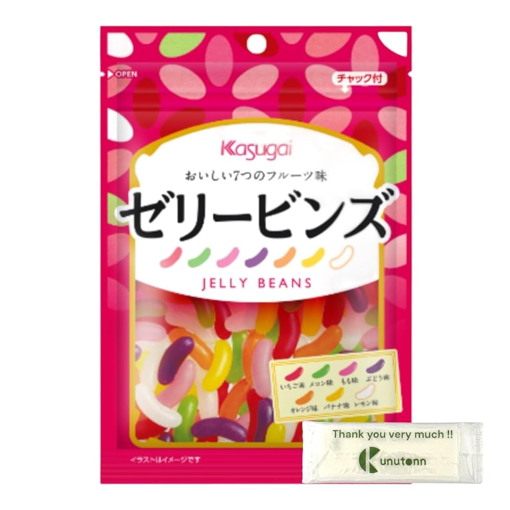 Kunutonn 春日井製菓 ゼリービンズ 76g + オリジナルロゴ入りeおまけ付 24袋セット