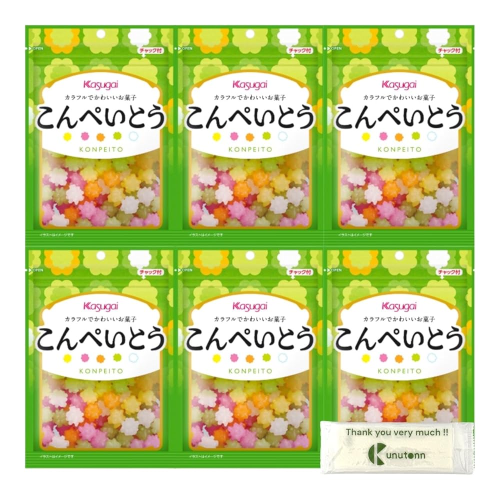春日井製菓 こんぺいとう 76g + Kunutonnオリジナルロゴ入りeおまけ付 6袋セット