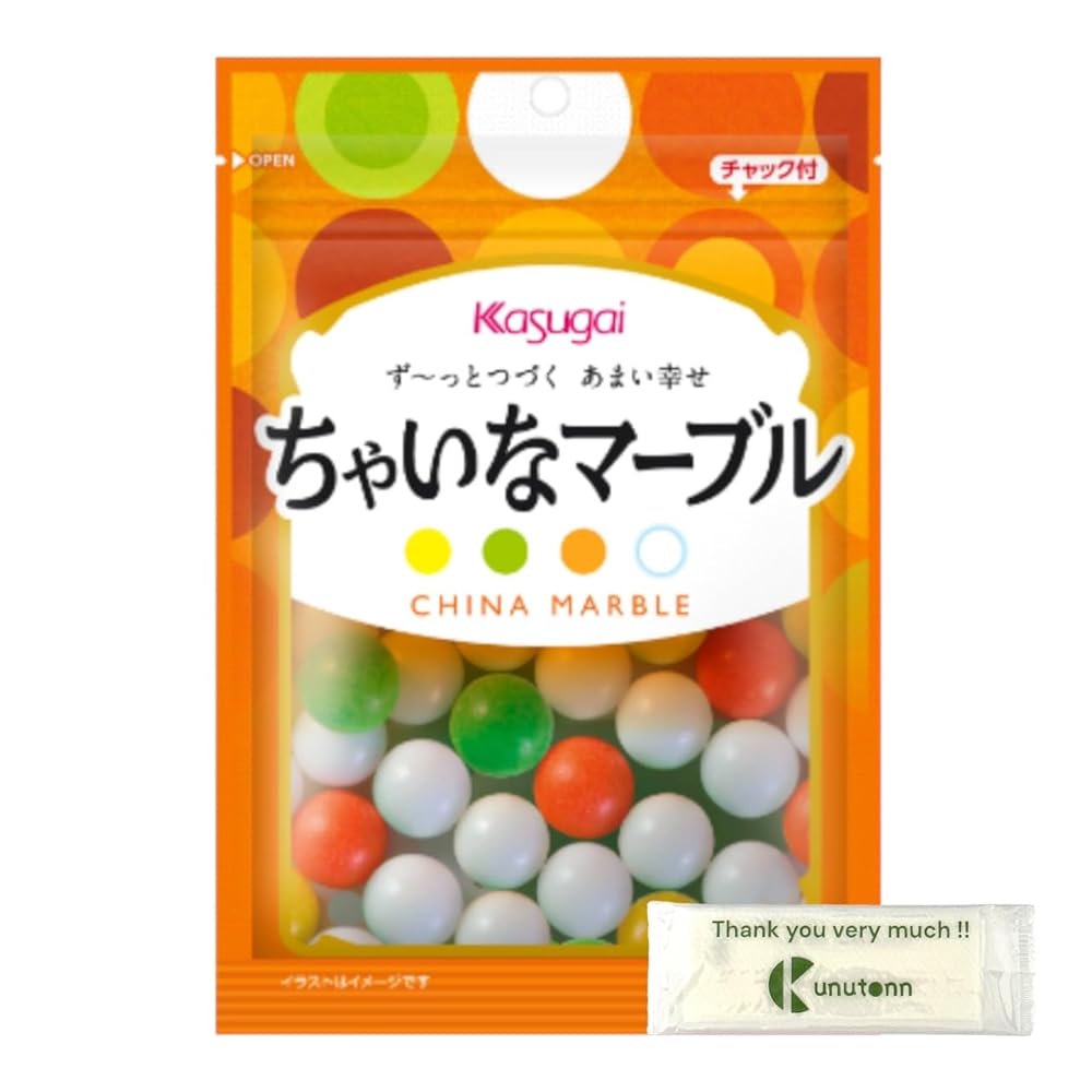 Kunutonn 春日井製菓 ちゃいなマーブル 71g + オリジナルロゴ入りeおまけ付 12袋セット