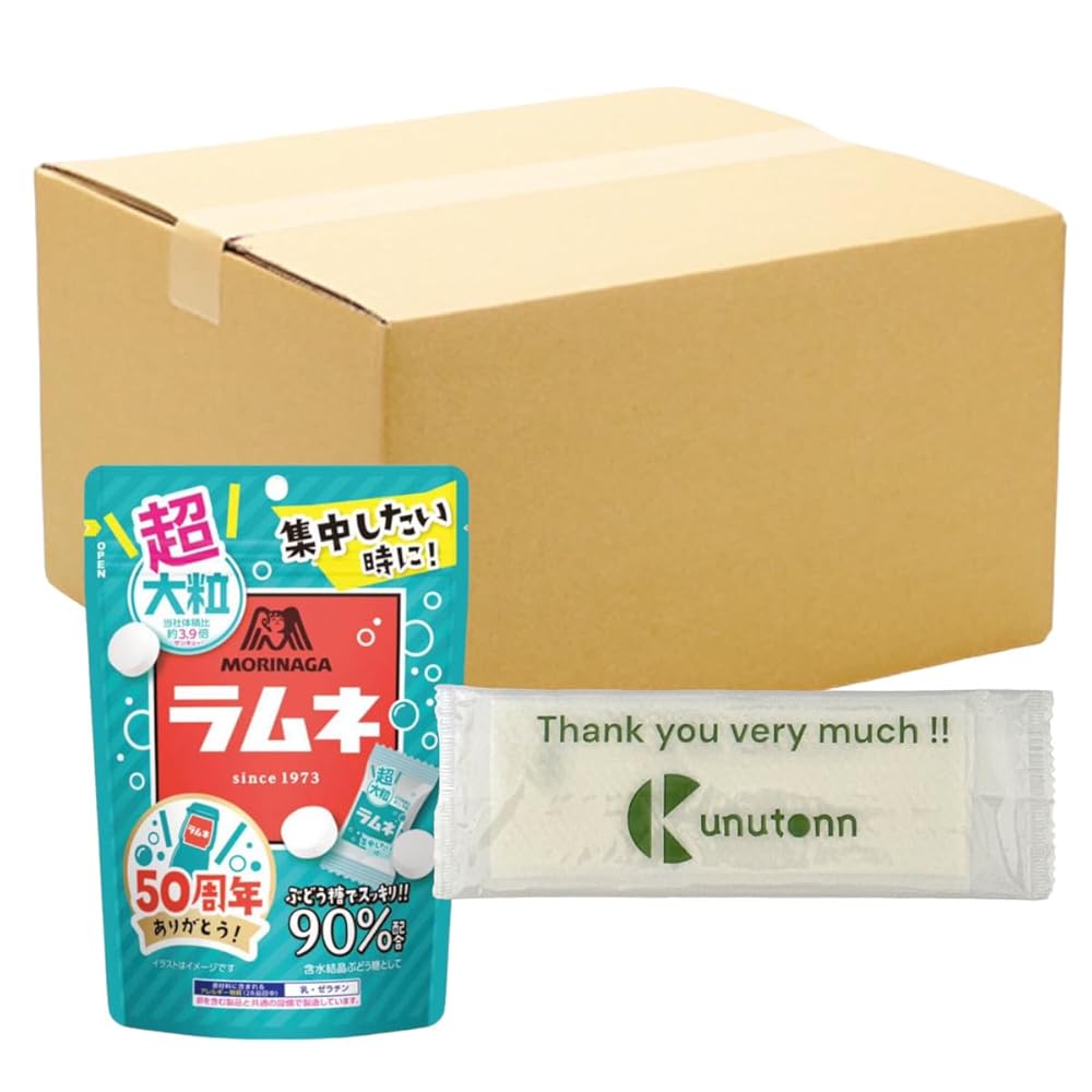 ラムネ お菓子 森永製菓 超大粒ラムネ 18個セット 60g 大容量 まとめ買い 業務用 おやつ スイーツ 子ども 大人 集中力アップ 受験 勉強 Kunutonnオリジナルおまけ付き