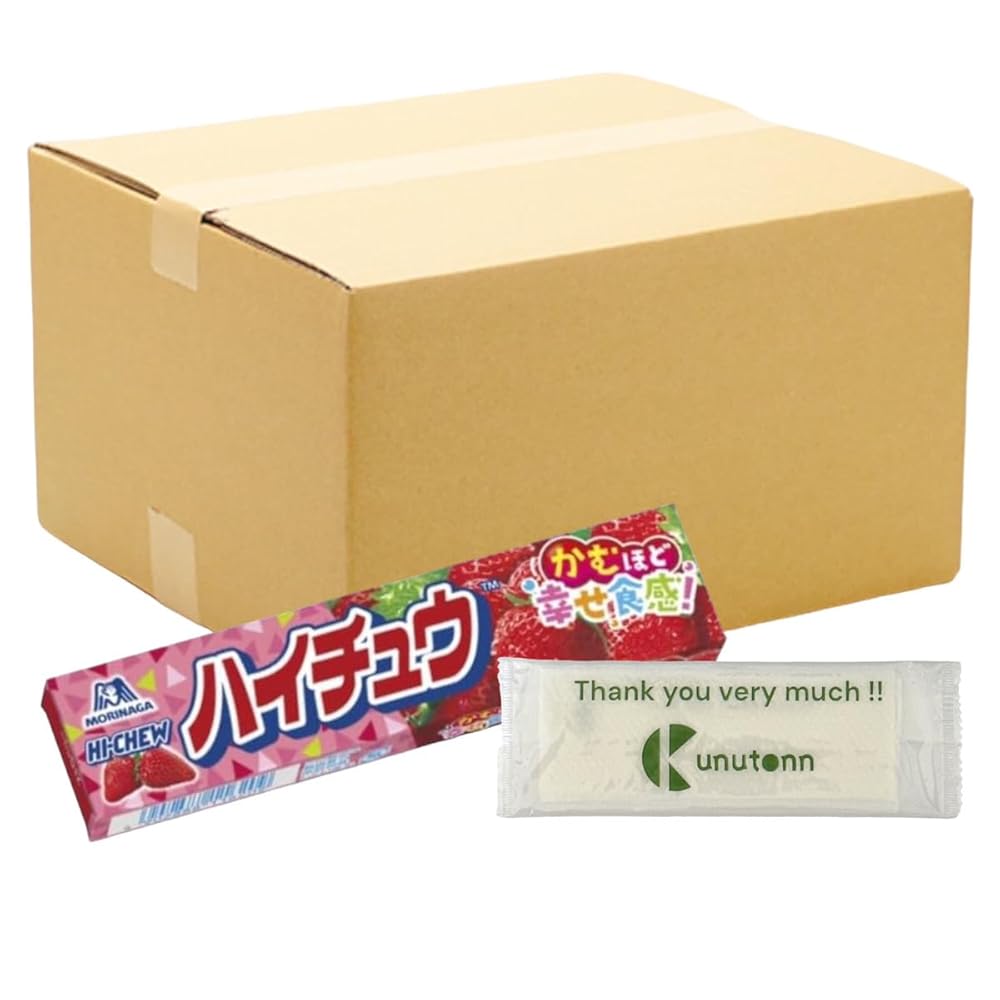 【まとめ買い 24個セット】森永製菓 森永ハイチュウ ストロベリー 12粒 + Kunutonnオリジナルロゴ入りe..