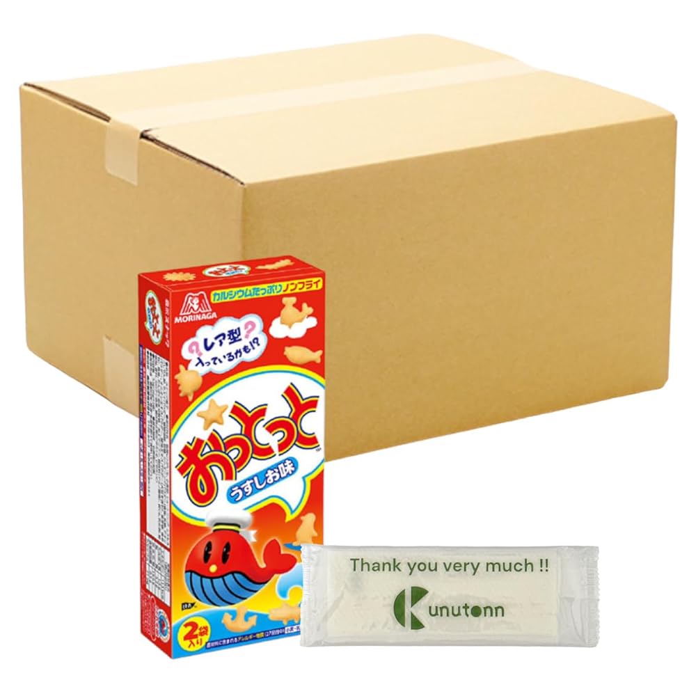 【まとめ買い 30個セット】森永製菓 森永おっとっと うすしお味52g + Kunutonnオリジナルロゴ入りeおまけ付