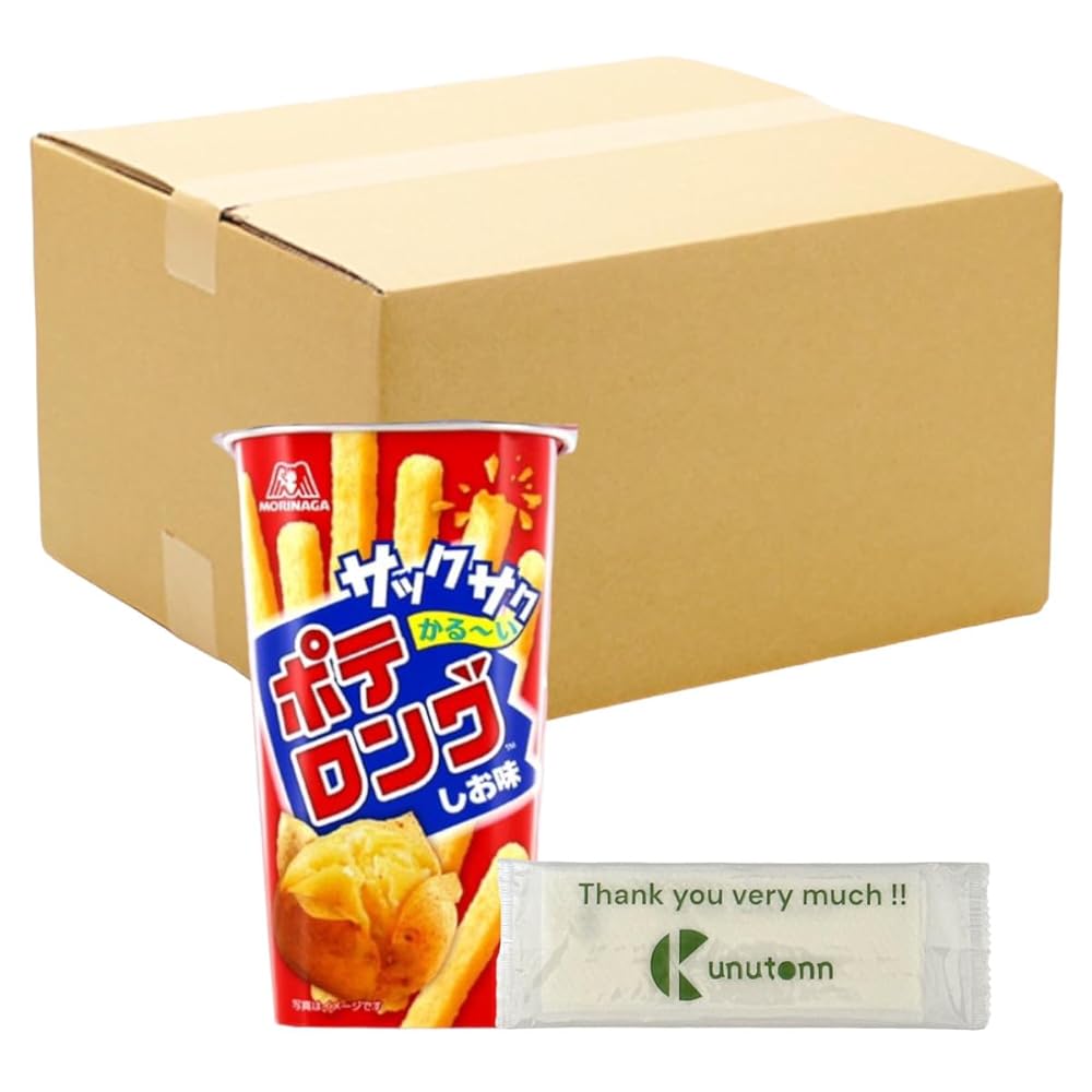 【まとめ買い 30個セット】森永製菓 森永ポテロング しお味45g + Kunutonnオリジナルロゴ入りeおまけ付