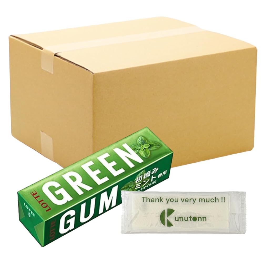 【まとめ買い 45個セット】ロッテ グリーンガム 9枚 + Kunutonnオリジナルロゴ入りeおまけ付