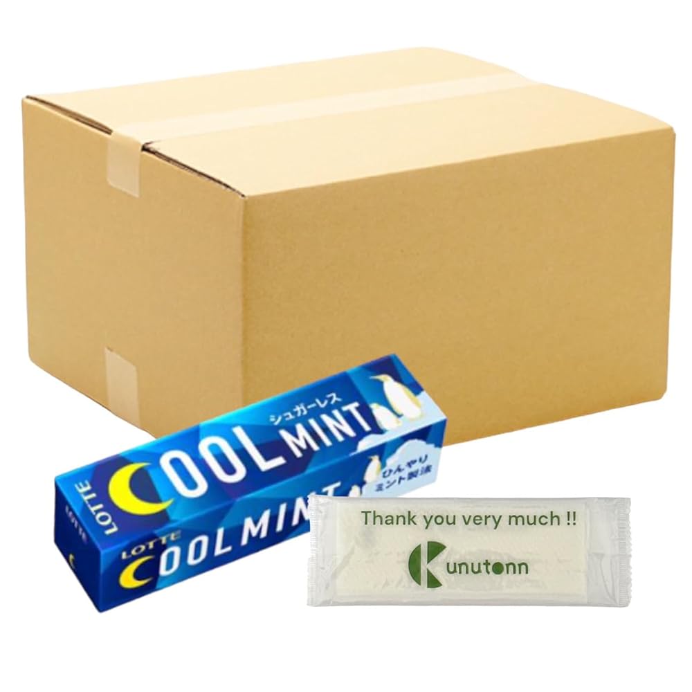 【まとめ買い 45個セット】ロッテ クールミントガム 9枚 + Kunutonnオリジナルロゴ入りeおまけ付