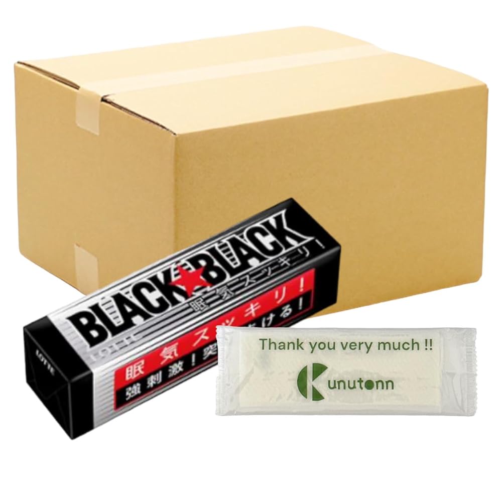 【まとめ買い 45個セット】ロッテ ブラックブラックガム 9枚 + Kunutonnオリジナルロゴ入りeおまけ付