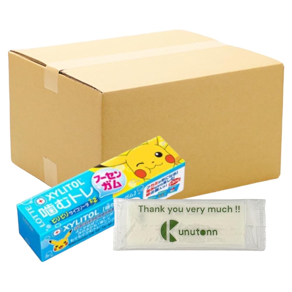 【まとめ買い 30個セット】ロッテ キシリトールガム キシリ噛むトレ ビリビリサイコソーダ 9枚+ Kunutonnオリジナルロゴ入りeおまけ付