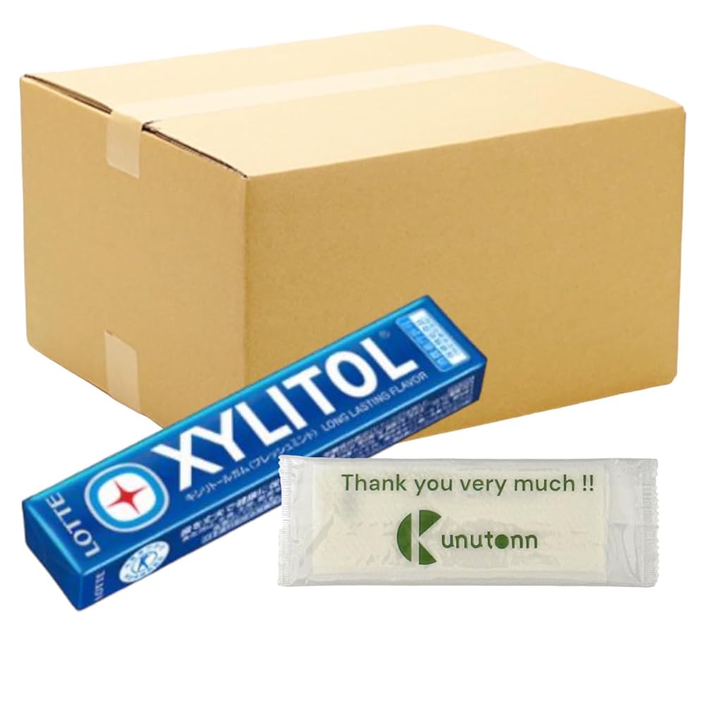 【まとめ買い 60個セット】ロッテ キシリトール キシリトールガム 粒 フレッシュミント 14粒 + Kunutonnオリジナルロゴ入りeおまけ付