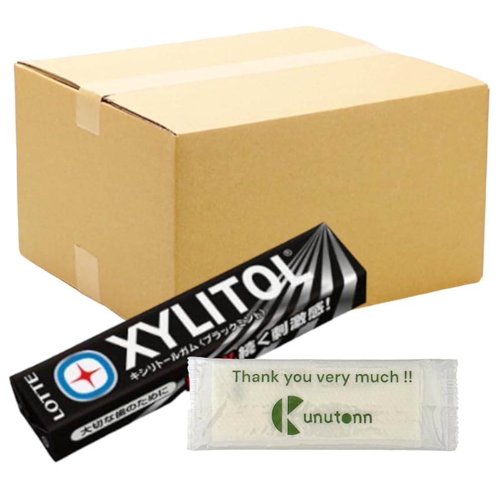 【まとめ買い 40個セット】ロッテ キシリトール キシリトールガム ブラックミント 14粒 + Kunutonnオリ..