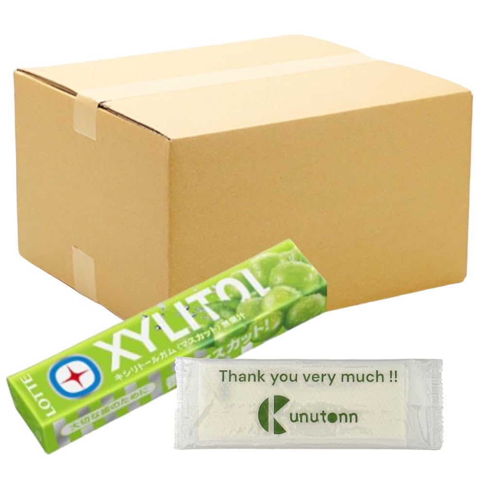 【まとめ買い 40個セット】ロッテ キシリトール キシリトールガム マスカット 14粒 + Kunutonnオリジナルロゴ入りeおまけ付