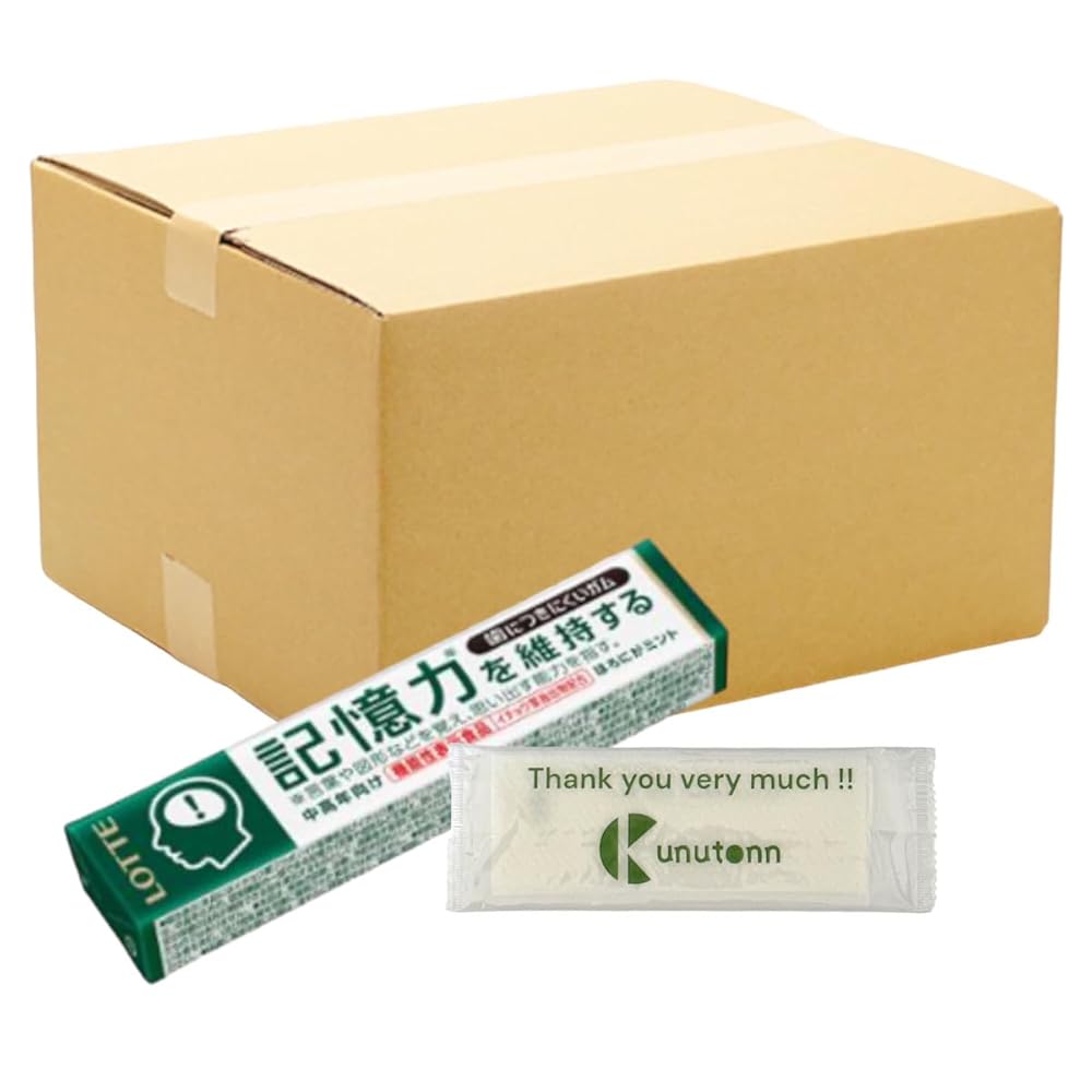 【まとめ買い 40個セット】ロッテ 歯につきにくいガム 記憶力を維持する14粒 + Kunutonnオリジナルロゴ入りeおまけ付