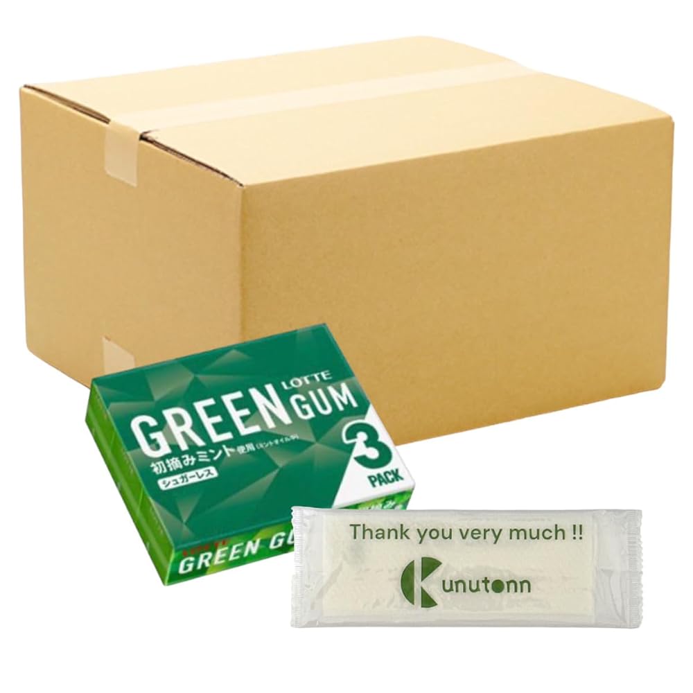 【まとめ買い 30個セット】ロッテ グリーンガム 9枚×3パック + Kunutonnオリジナルロゴ入りeおまけ付