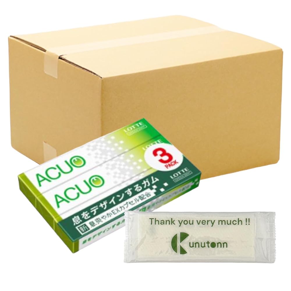 【まとめ買い 30個セット】ロッテ ACUO アクオ グリーンミント 14粒 3P + Kunutonnオリジナルロゴ入りeおまけ付