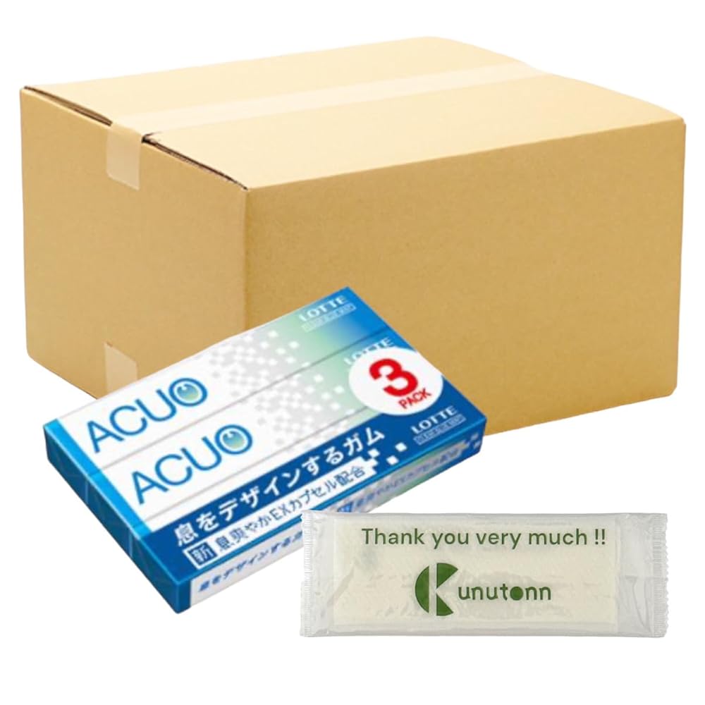 【まとめ買い 10個セット】ロッテ ACUO アクオ クリアブルーミント 14粒 3P + Kunutonnオリジナルロゴ入りeおまけ付