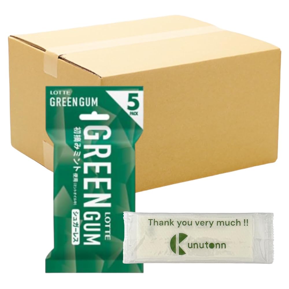 【まとめ買い 30個セット】ロッテ グリーンガム 9枚×5パック + Kunutonnオリジナルロゴ入りeおまけ付
